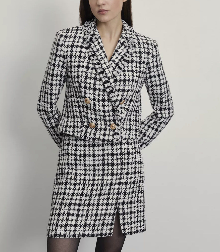 Damen Doppeltfältiger Blazer mit integriertem Rock Drune