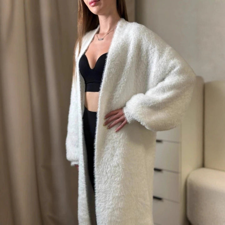 Damen Flauschiger Strickmantel Drune