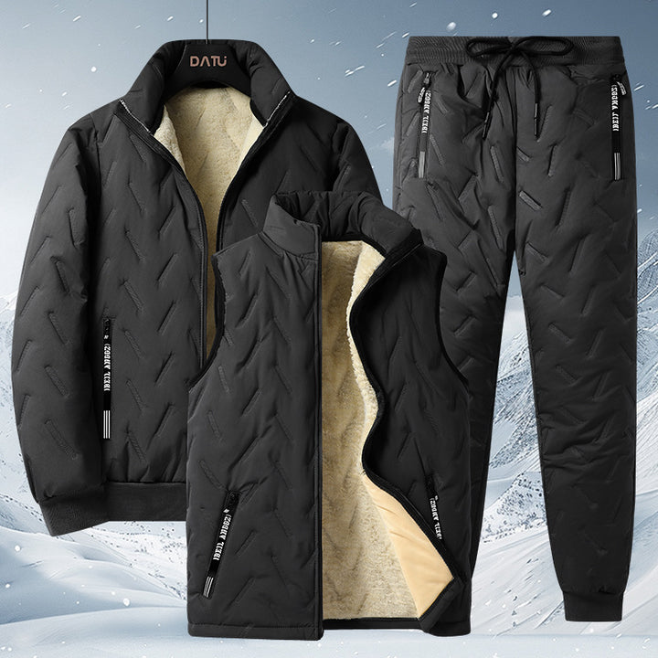 Herren Thermo-Steppset mit separater Weste, Teddyfutter und elastischer Jogginghose Drune