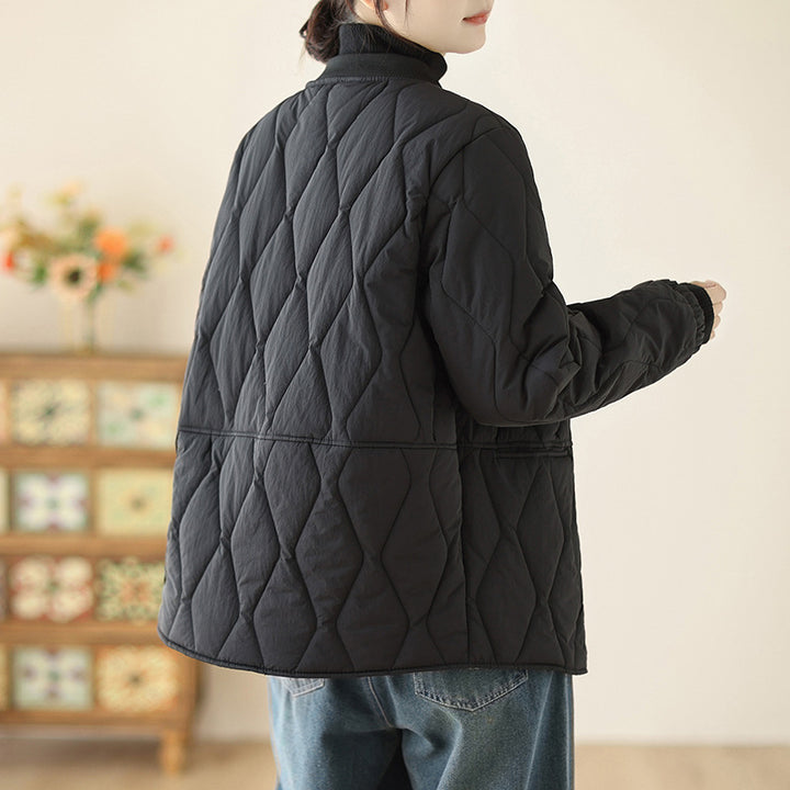 Damen nan leichte wattierte Übergangsjacke mit oversized Schnitt, elastischen Ärmelbündchen und verdeckter Druckknopfleiste Drune
