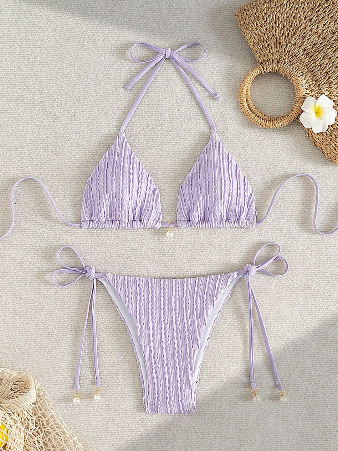Damen Triangel-Bikini mit strukturierter Textur Drune