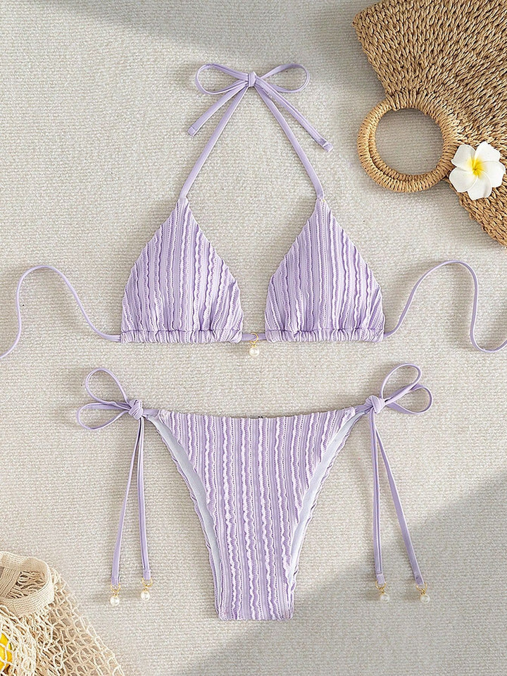 Damen Triangel-Bikini mit strukturierter Textur Drune