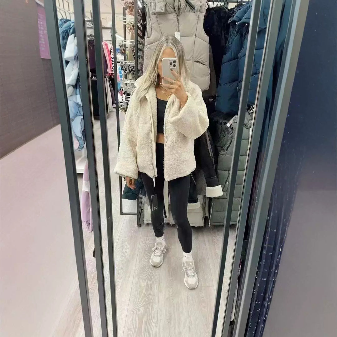 Damen Fleecejacke mit hohem Kragen und praktischen Taschen Drune