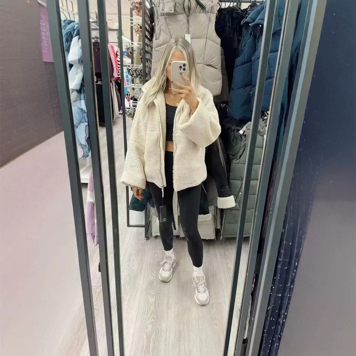 Damen Fleecejacke mit hohem Kragen und praktischen Taschen Drune