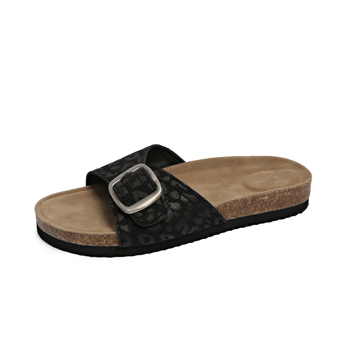 Damen Bequeme Zehentrenner-Sandalen mit modischem Riemchen und anatomischem Fußbett Drune