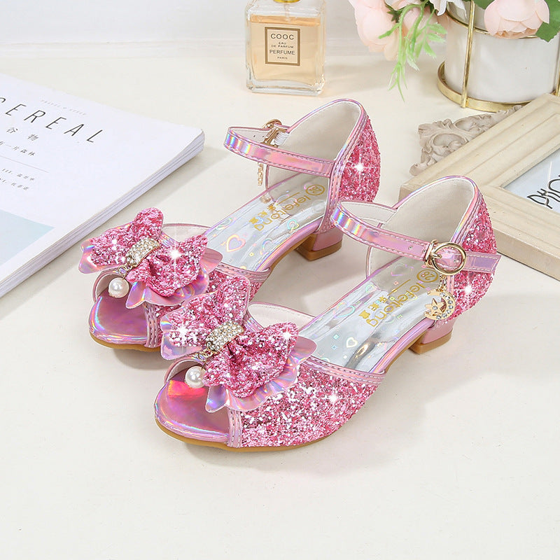 Mädchen Glitzernde Ballerinas mit Schleifenakzent Drune