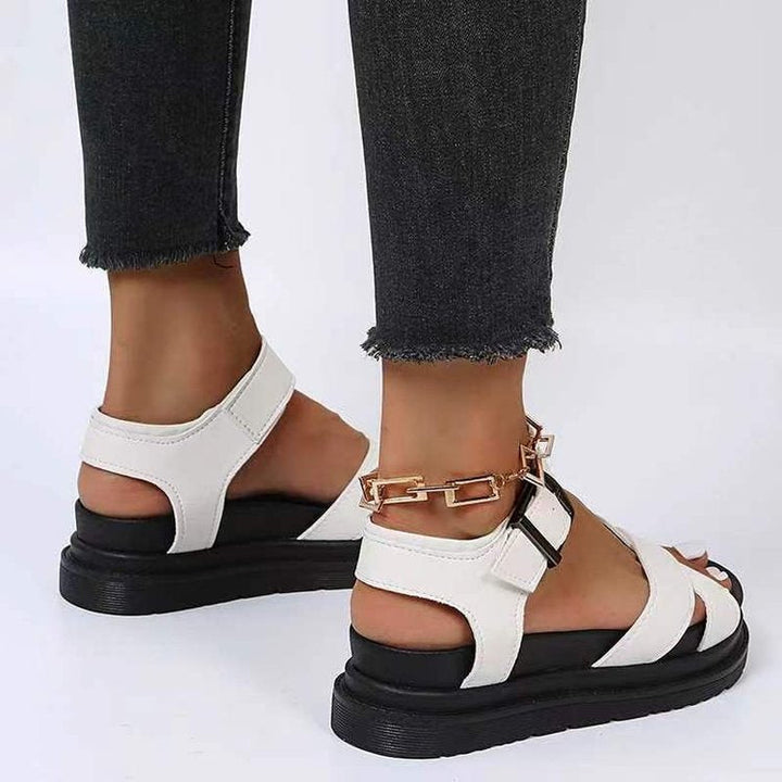 Damen modische Sandalen mit verstellbaren Riemen und weich gepolsterter Sohle Drune