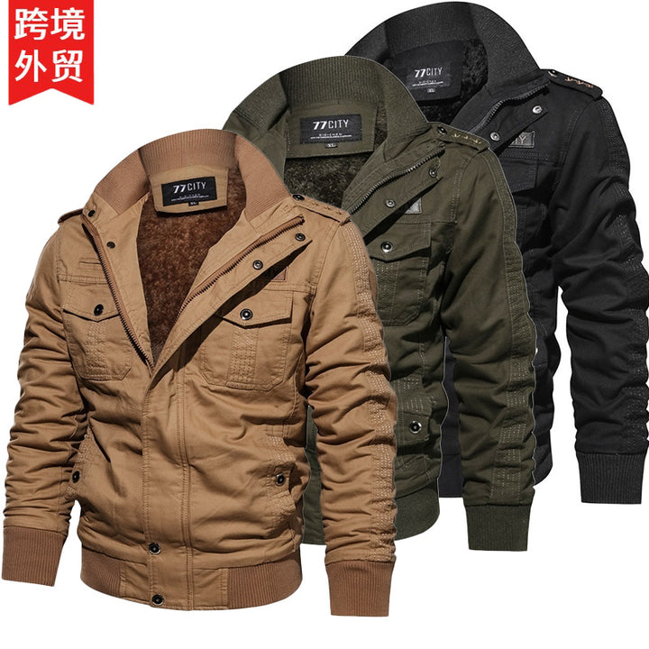 Herren nan militärisch inspiriertes Bomber-Fieldjacke mit Epauletten, verdecktem Reißverschluss und Klappbrusttaschen Drune