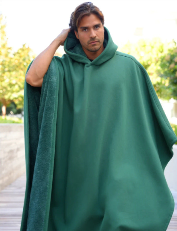 Unisex nan Kapuzen-Poncho Kuscheldecke mit weichem Futter und großzügigem Oversize-Schnitt Drune