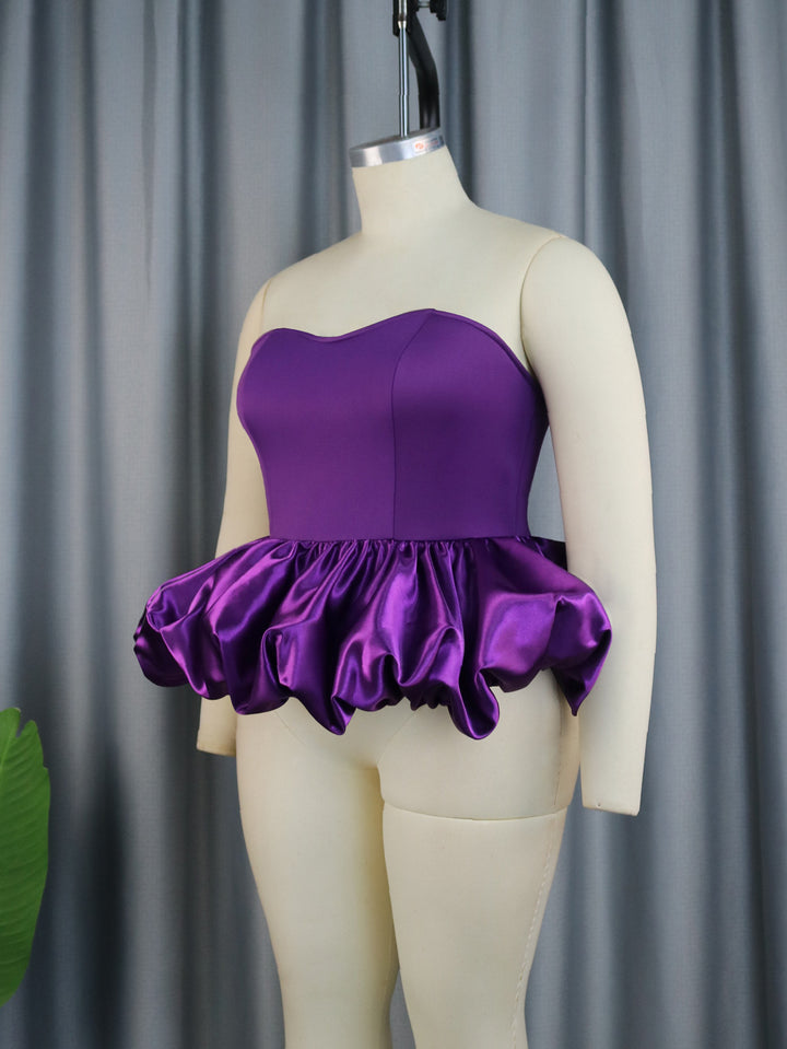 Damen Trendy Bustier mit Rüschenabschluss Drune