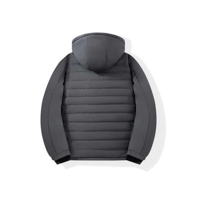 Herren Wattierte Kapuzenjacke mit Teddyfutter, winddichter Außenhülle & Reißverschlusstaschen Drune