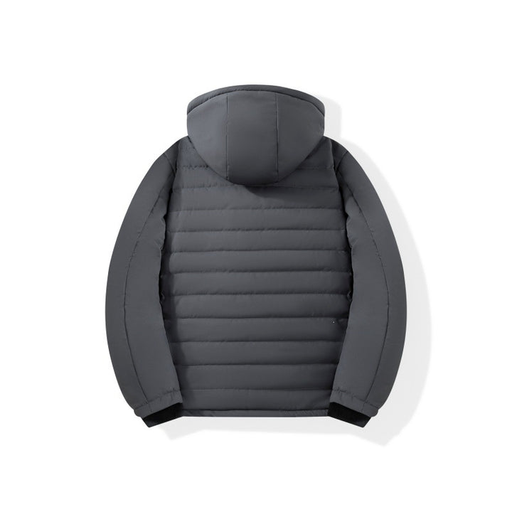 Herren Wattierte Kapuzenjacke mit Teddyfutter, winddichter Außenhülle & Reißverschlusstaschen Drune