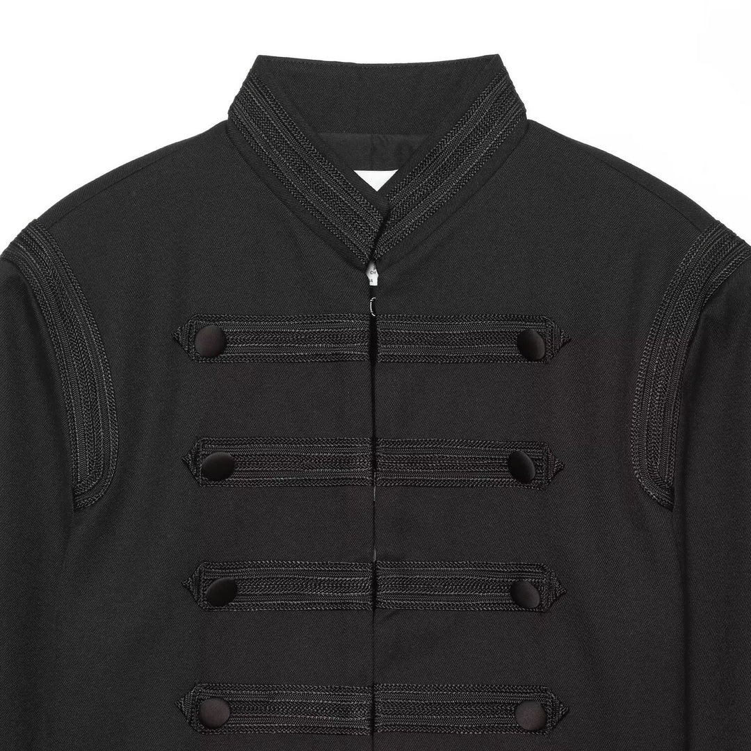 Damen Cropped Marschalljacke mit Stehkragen und dekorativen Zierbordüren Drune