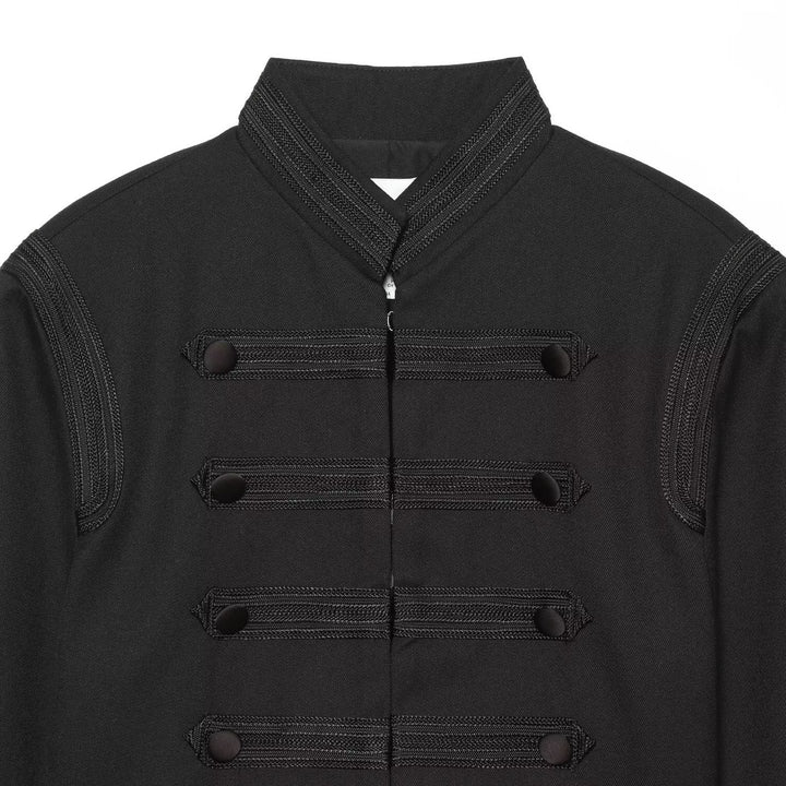 Damen Cropped Marschalljacke mit Stehkragen und dekorativen Zierbordüren Drune