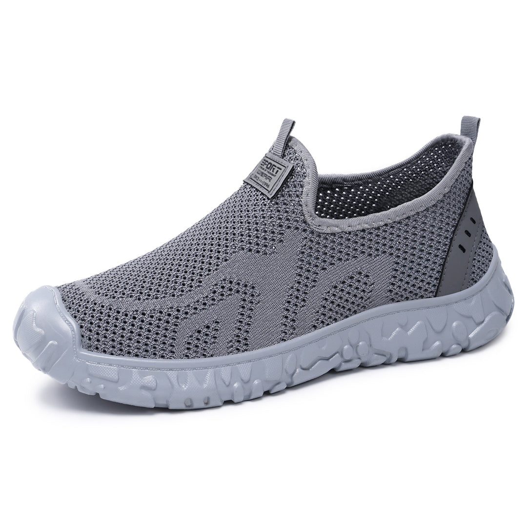 Unisex nan leichter atmungsaktiver Slip-On Strick-Walking-Schuh mit flexibler Profilsohle Drune