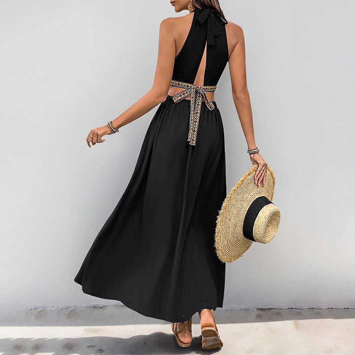 Damen Elegantes Maxikleid mit Raffungen und Cut-Out-Details Drune