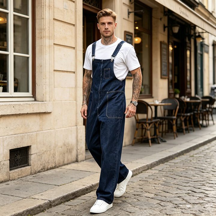Herren Modische Denim-Latzhose Drune