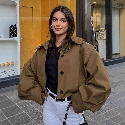 Damen Oversized Utility-Jacke mit strukturiertem Design und praktischen Taschen Drune