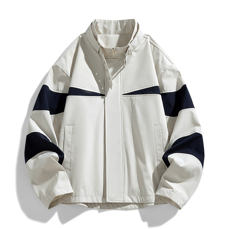 Herren Modische Sportjacke mit hohem Kragen Drune