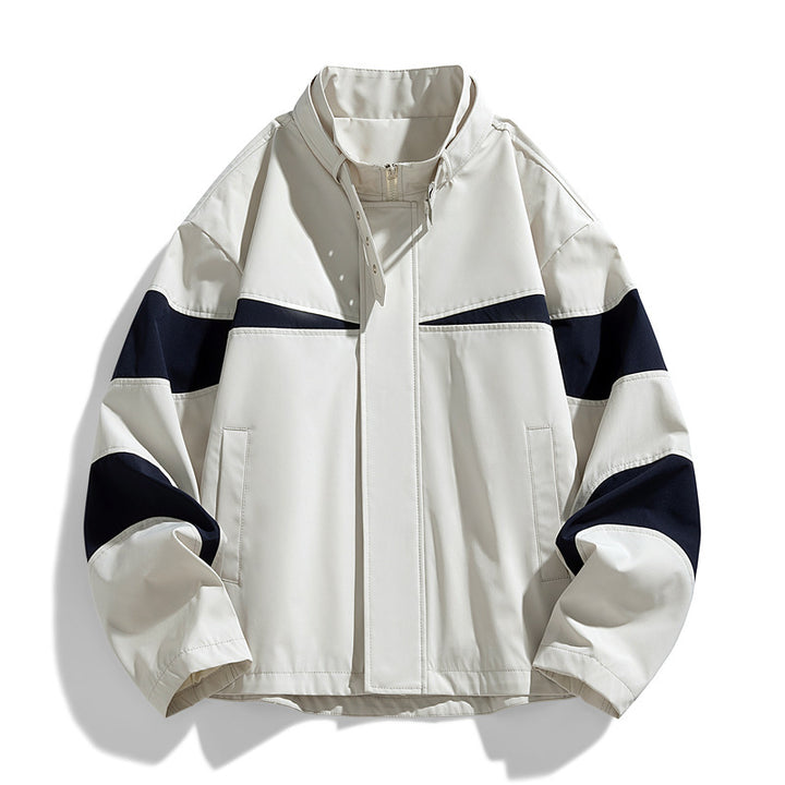 Herren Modische Sportjacke mit hohem Kragen Drune