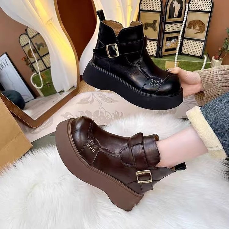 Damen Stilvolle Leder-Boots mit Kuschelfutter Drune