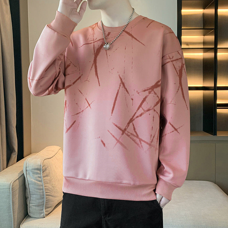 Herren Sweatshirt mit abstraktem Print, Rundhalsausschnitt und relaxed Fit Drune
