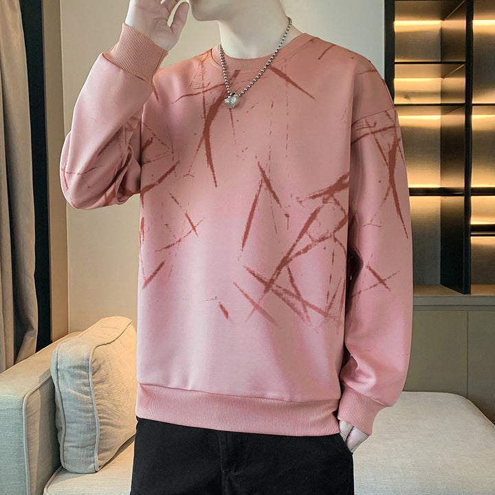 Herren Sweatshirt mit abstraktem Print, Rundhalsausschnitt und relaxed Fit Drune
