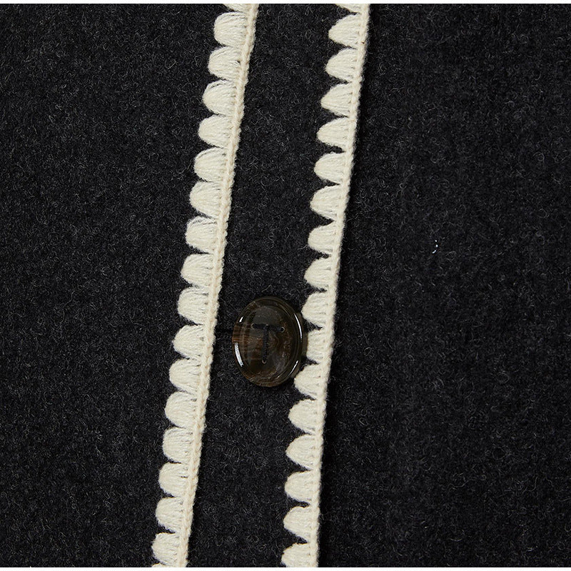 Damen Elegante und komfortable Wolle-Mantel Drune