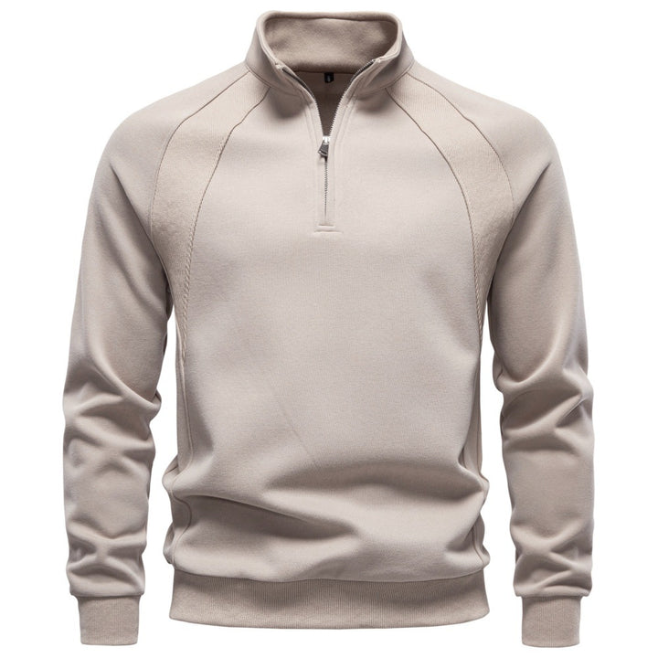 Herren Troyer-Fleecepullover mit Stehkragen und halbem Reißverschluss Drune