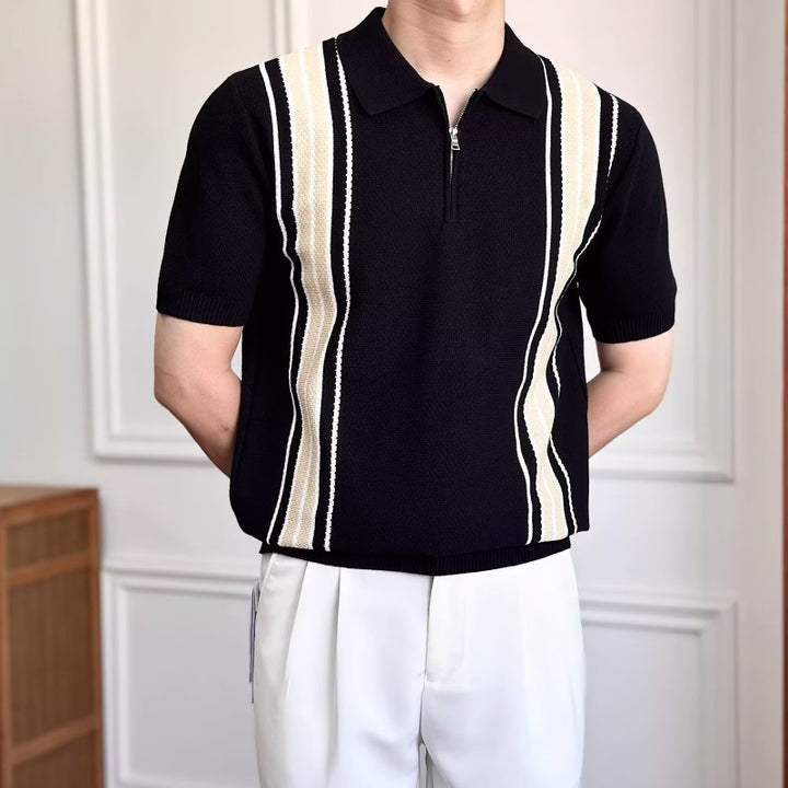 Herren Modisches Poloshirt mit Reißverschluss Drune