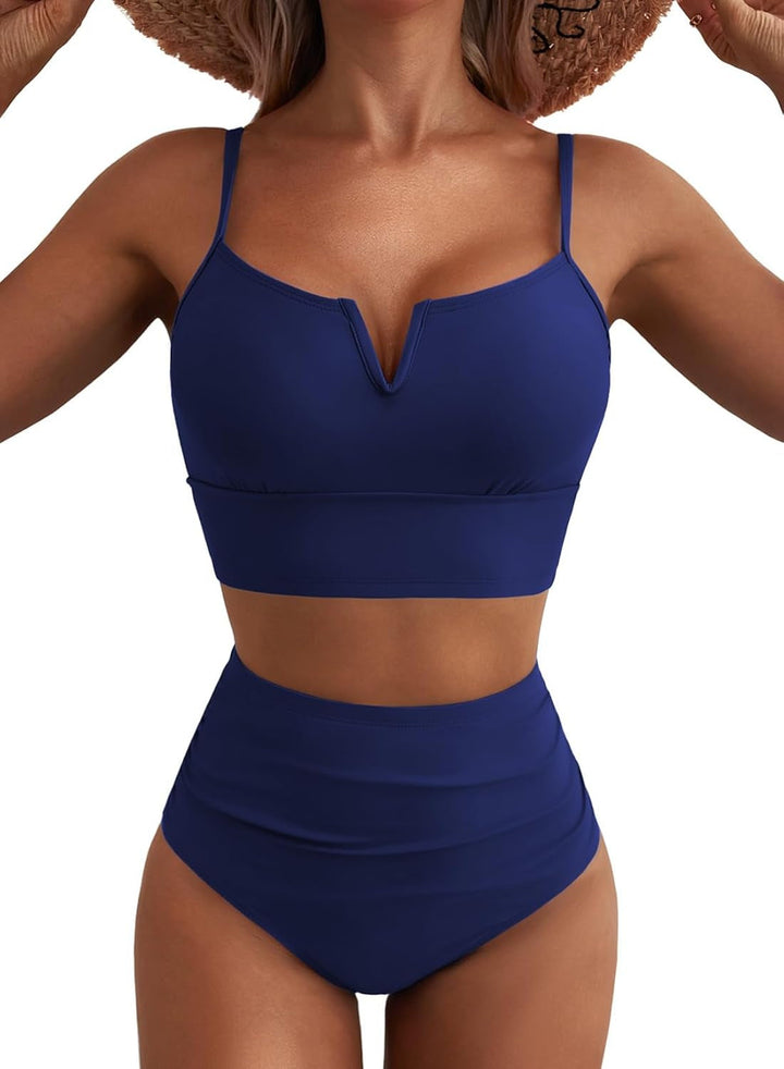 Damen Hochtailliertes Bikini-Set mit modernem V-Ausschnitt und angenehmer Passform Drune