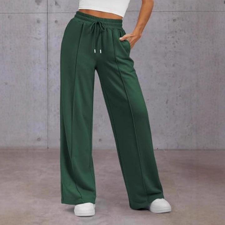 Damen Komfortable Weite Sweatpants mit elastischem Bund und praktischen Taschen Drune
