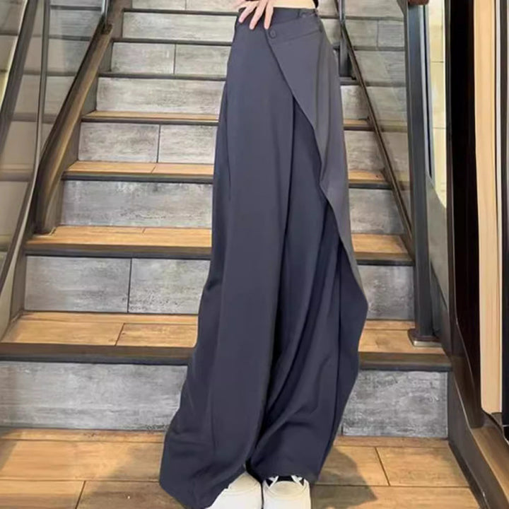Damen weite Palazzo-Hose mit asymmetrischem Schnitt Drune