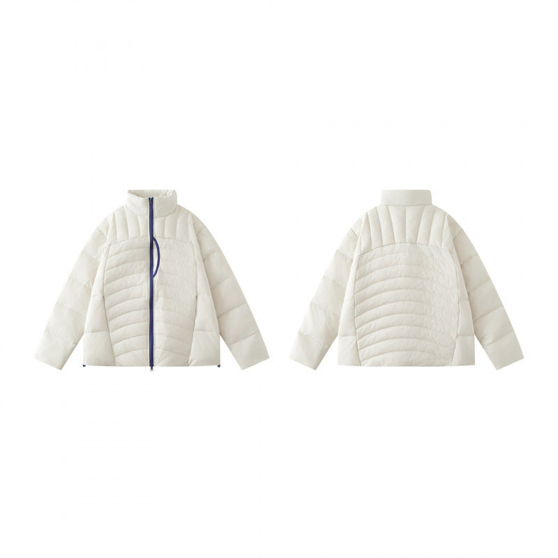 Unisex Boxy-Steppjacke mit hohem Stehkragen und kontrastierendem Zweiwege-Reißverschluss Drune