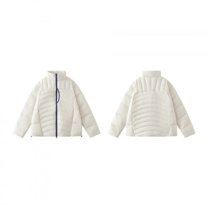 Unisex Boxy-Steppjacke mit hohem Stehkragen und kontrastierendem Zweiwege-Reißverschluss Drune