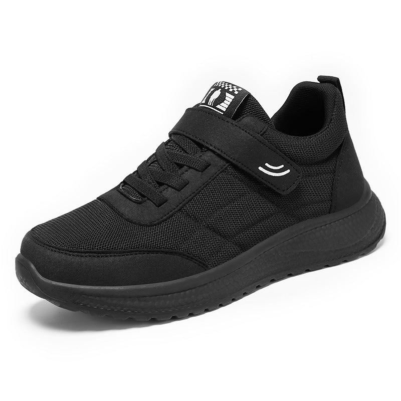 Damen nan leichter Alltag-Walking-Sneaker mit Klettverschluss und elastischer Schnürung, stoßdämpfender EVA-Zwischensohle und gepolstertem Fersenkragen Drune