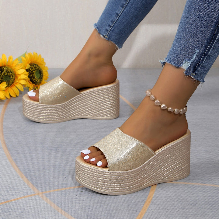 Damen Funken Plattform Slide Sandalen Drune