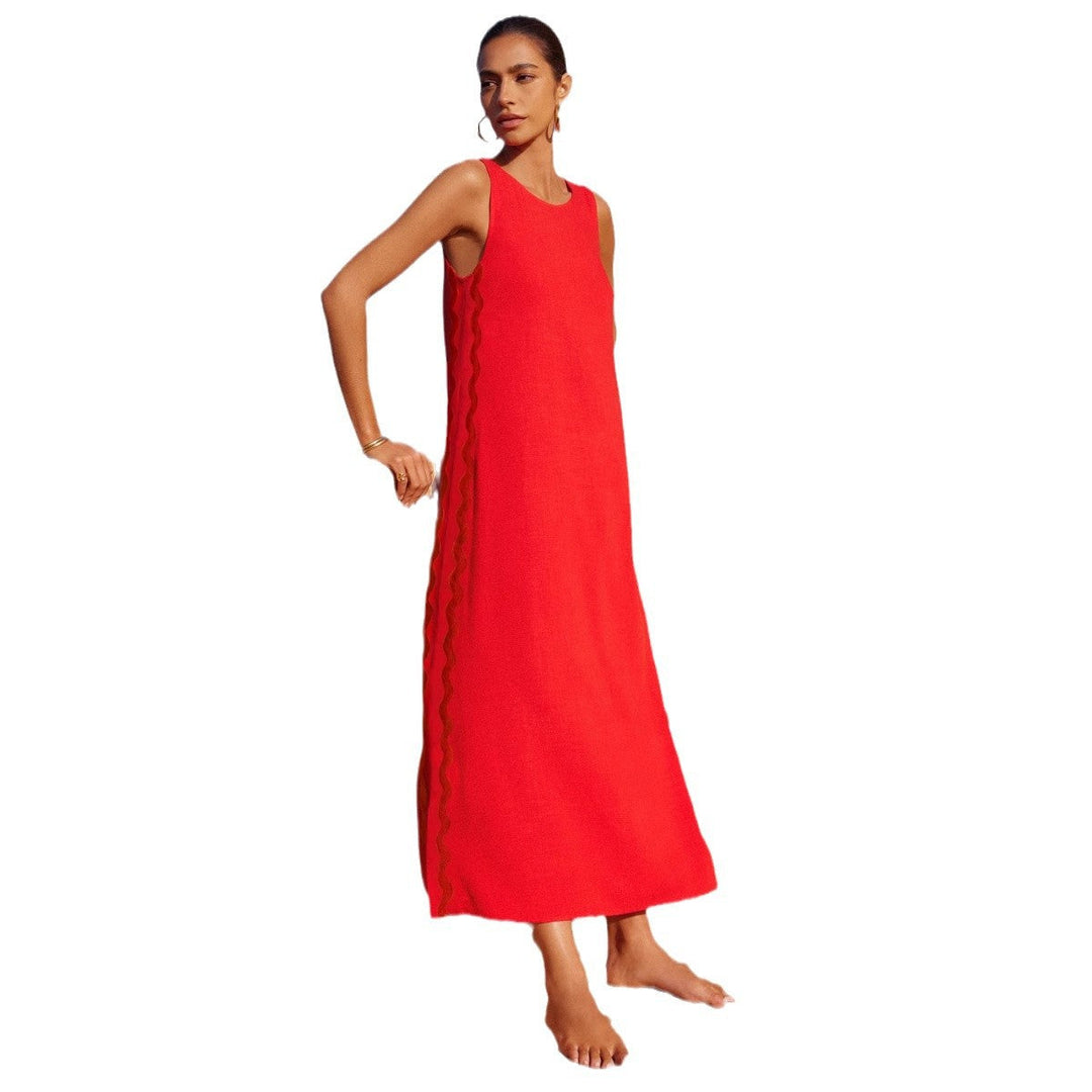 Damen Maxikleid mit elegantem Schnitt und seitlichen Schlitzen Drune