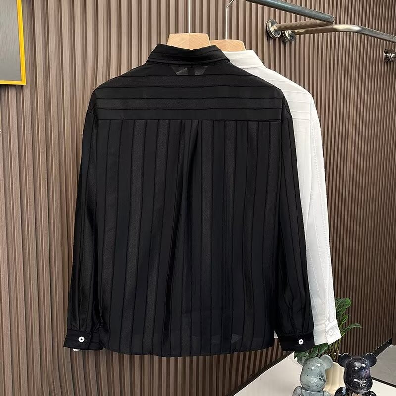 Damen Elegant Gestreiftes Langarmhemd Drune