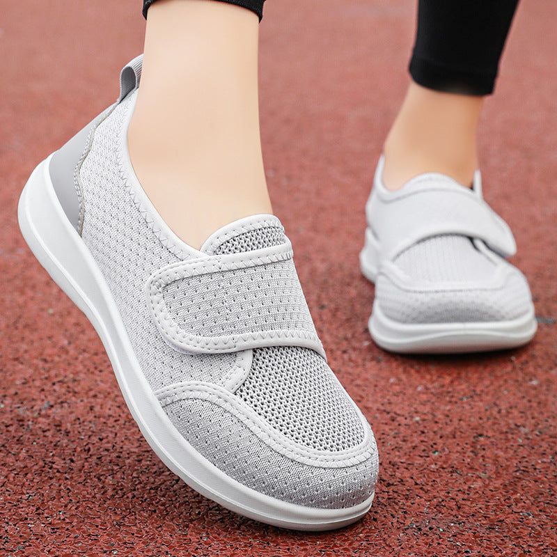 Damen Bequeme und atmungsaktive Slip-On Schuhe mit Klettverschluss Drune