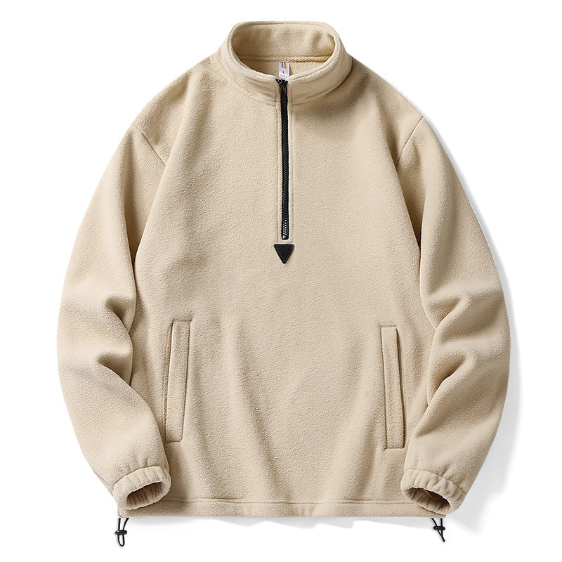 Herren Hochwertiger Fleece-Pullover mit Stehkragen