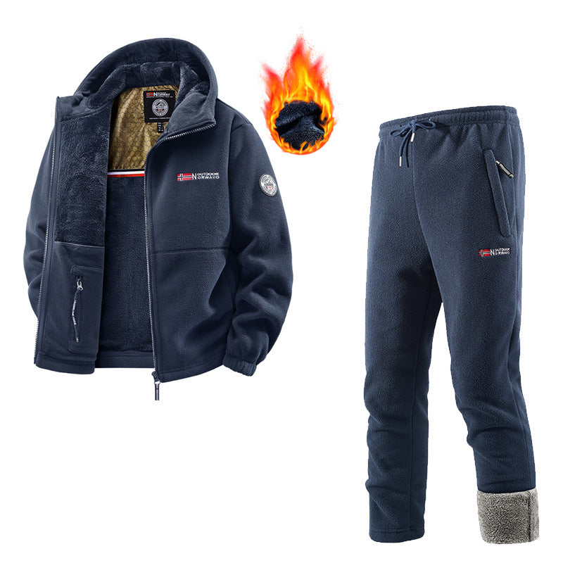 Damen Fleecejacke und Jogginghose Set Drune