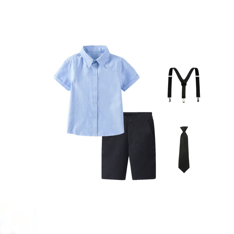 Damen festliches Hemd und Shorts Set mit Hosenträgern Drune