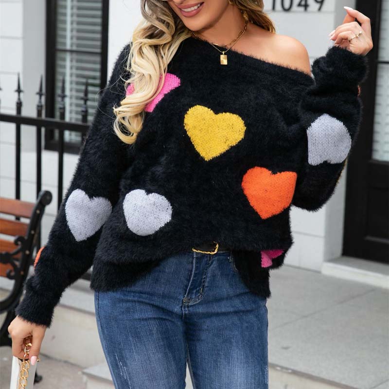 Drune | Strickpullover Mit Süßem Herzmuster