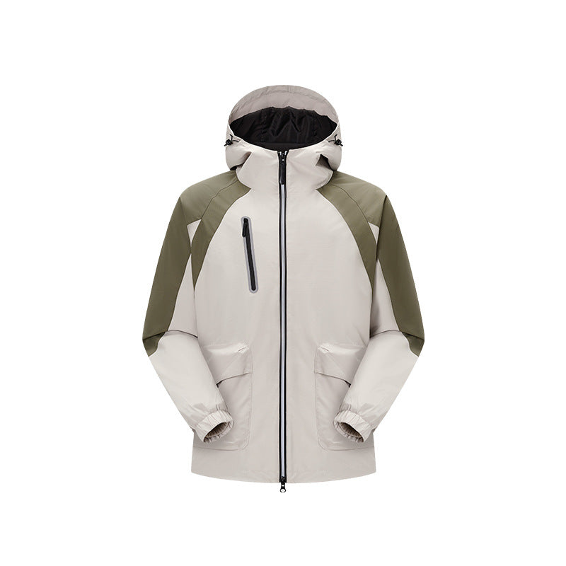 Herren zweilagige technische Regenjacke mit verstellbarer Kapuze und verschweißten Nähten Drune