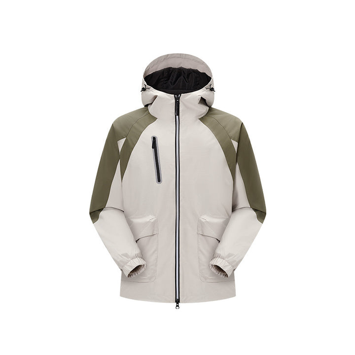 Herren zweilagige technische Regenjacke mit verstellbarer Kapuze und verschweißten Nähten Drune