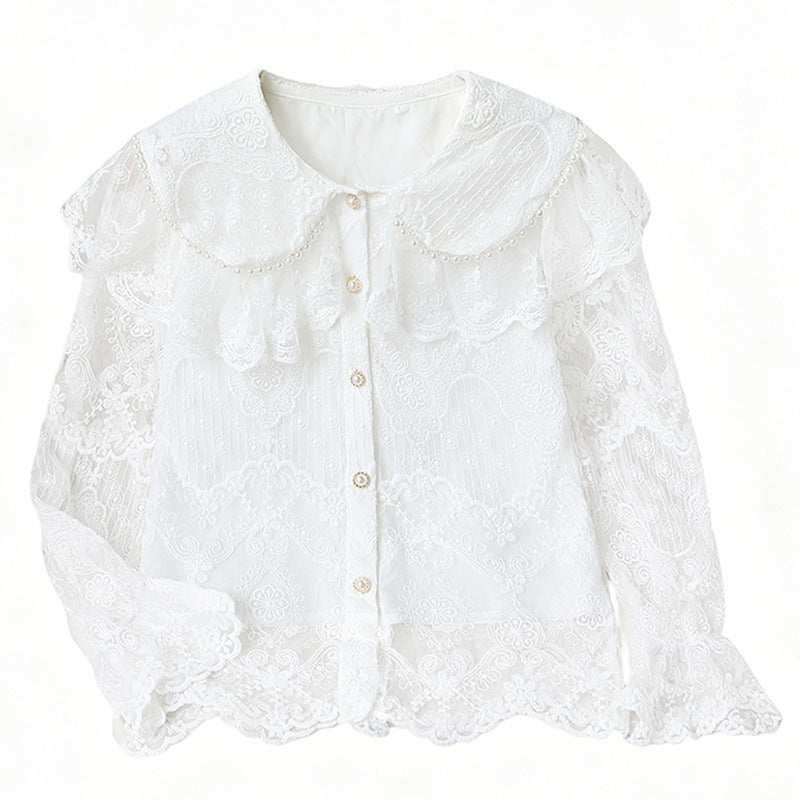 Damen elegante Spitzenbluse Drune