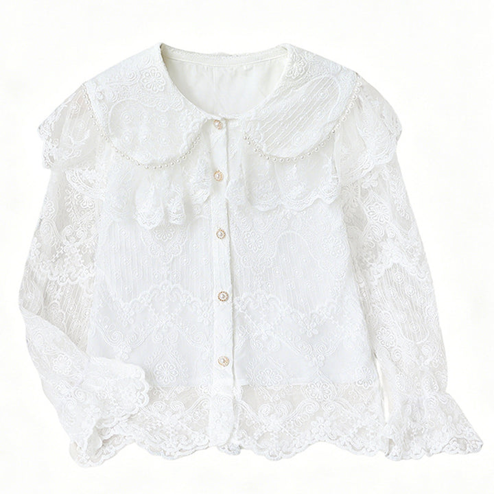 Damen elegante Spitzenbluse Drune