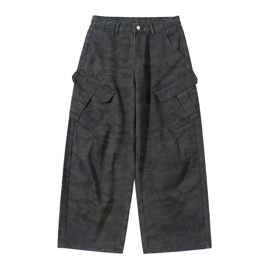 Damen Hochgeschnittene Cropped-Cargo-Hose im Utility‑Stil mit großen Klappentaschen Drune