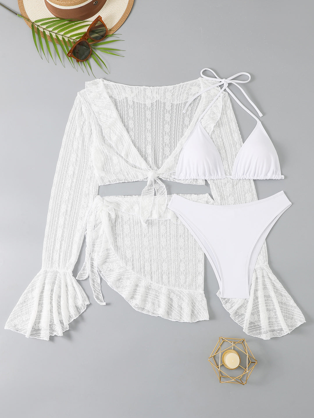 Damen Bikini-Set mit schickem Wickeloberteil und dekorativem Rock Drune